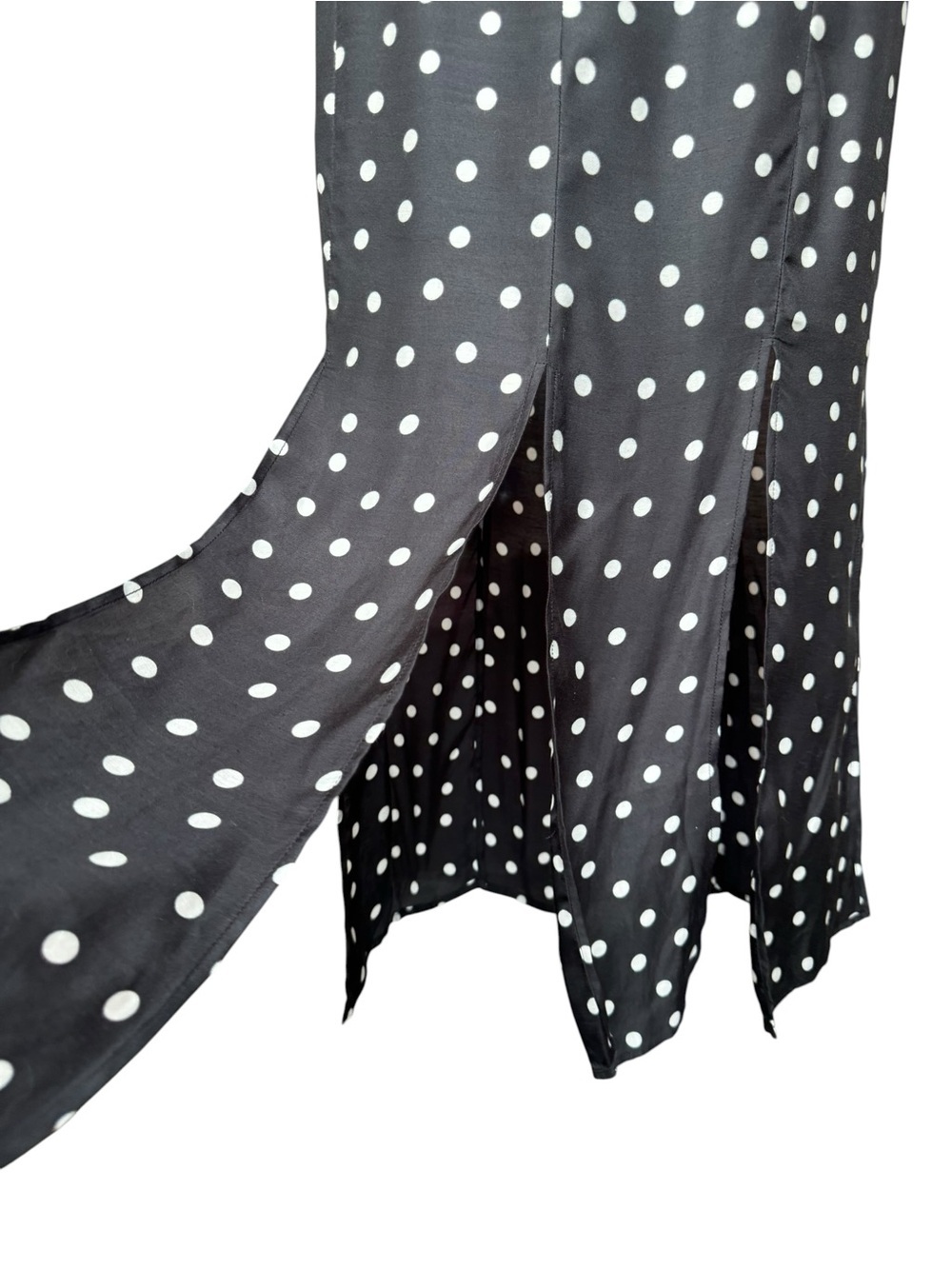 Rixo Georgia Midi Skirt in  Pearl Spot Mono Black & White Polkadot Medium - Picture 5 of 9